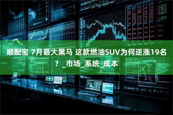 顺配宝 7月最大黑马 这款燃油SUV为何逆涨19名？_市场_系统_成本