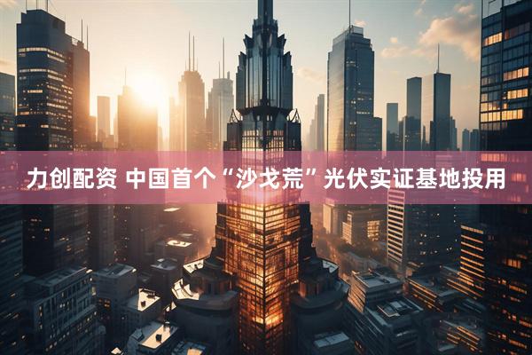 力创配资 中国首个“沙戈荒”光伏实证基地投用