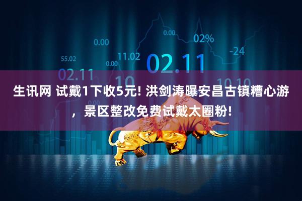 生讯网 试戴1下收5元! 洪剑涛曝安昌古镇糟心游，景区整改免费试戴太圈粉!